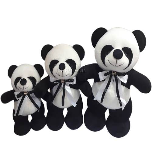 Trio De Ursos Panda Pelúcia Fofinho Nicho Laços Coloridos - Baby Adoletá -  Pelúcia - Magazine Luiza