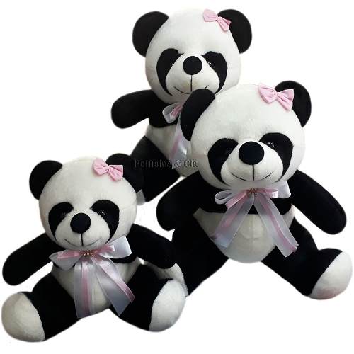 Trio De Ursos Panda Pelúcia Fofinho Nicho Laços Coloridos - Baby Adoletá -  Pelúcia - Magazine Luiza