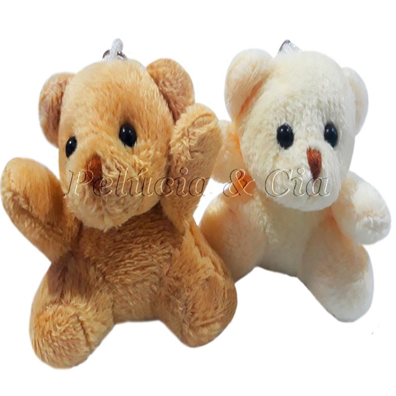 Jogo Mini Urso Pelúcia Natal Gorrinho e Cachecol 12cm 3 Pç